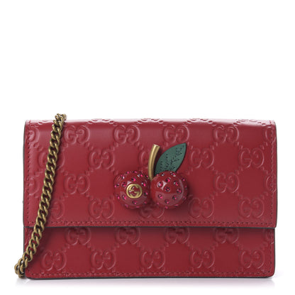 Gucci Guccissima Mini Cherry Chain Bag Hibiscus Red 1 of 9