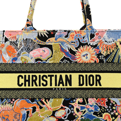 Christian Dior Canvas Zodiac Fantastico Embroidered Medium Book Tote Black Multicolor 8 of 13