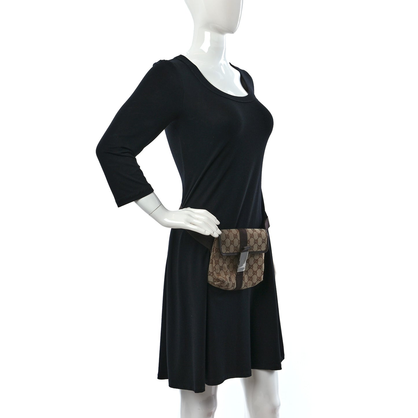 Monogram Waist Pouch Bag Dark Brown