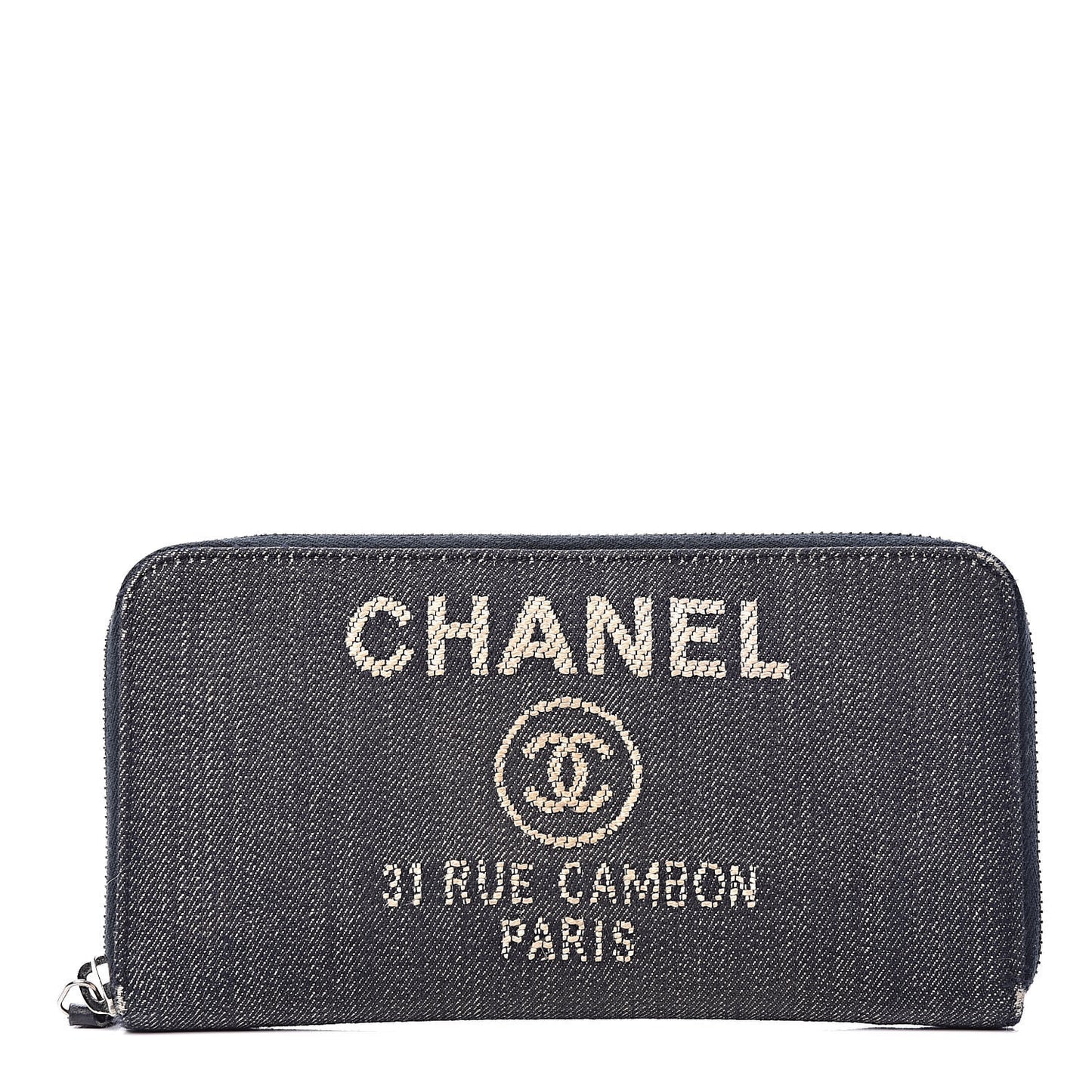 Denim Deauville Zip Around Wallet Dark Blue