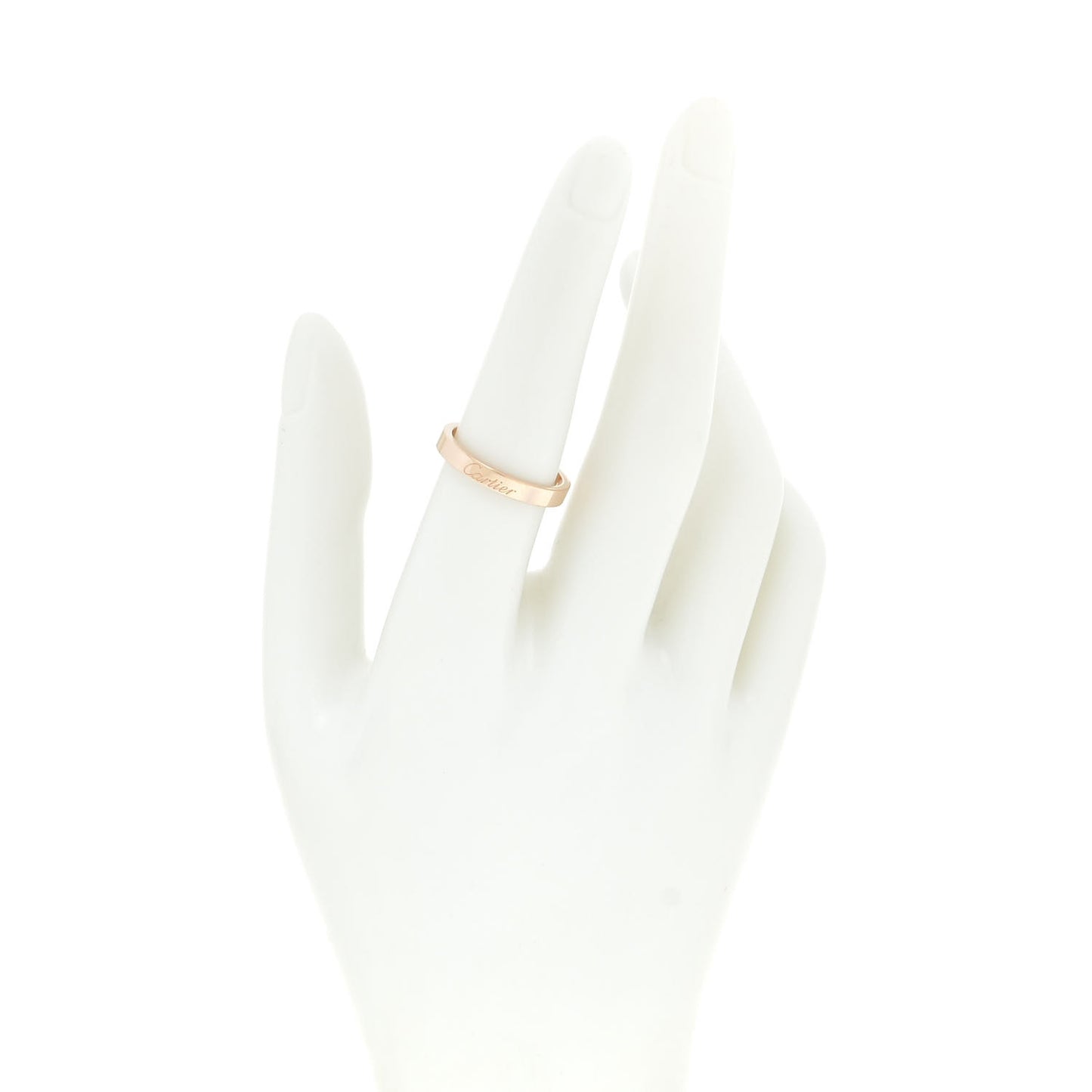 18K Pink Gold 3mm C De Cartier Wedding Band Ring 55 7.25