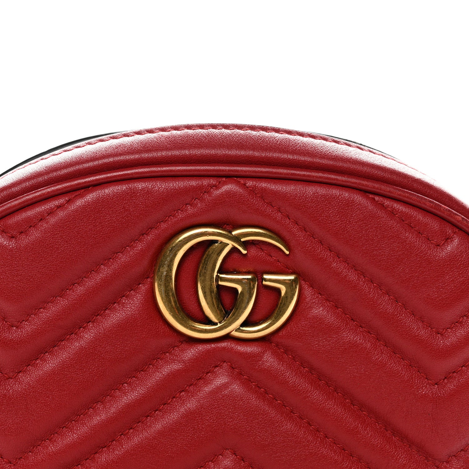 Gucci Calfskin Matelasse GG Marmont Belt Bag 85 34 Hibiscus Red 15 of 25