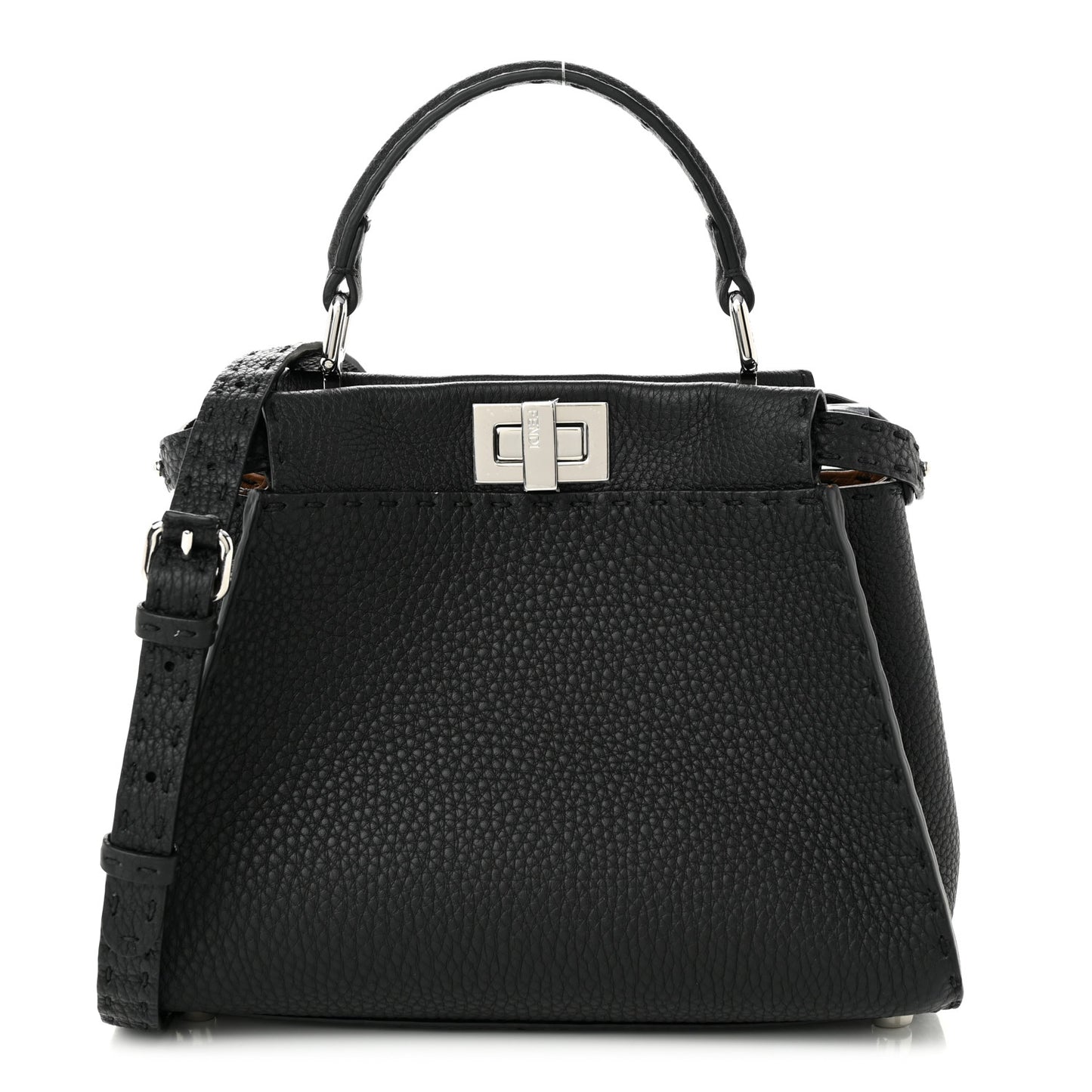 Cuoio Romano Selleria Bi-Color Mini Peekaboo Iconic Satchel Black Mou