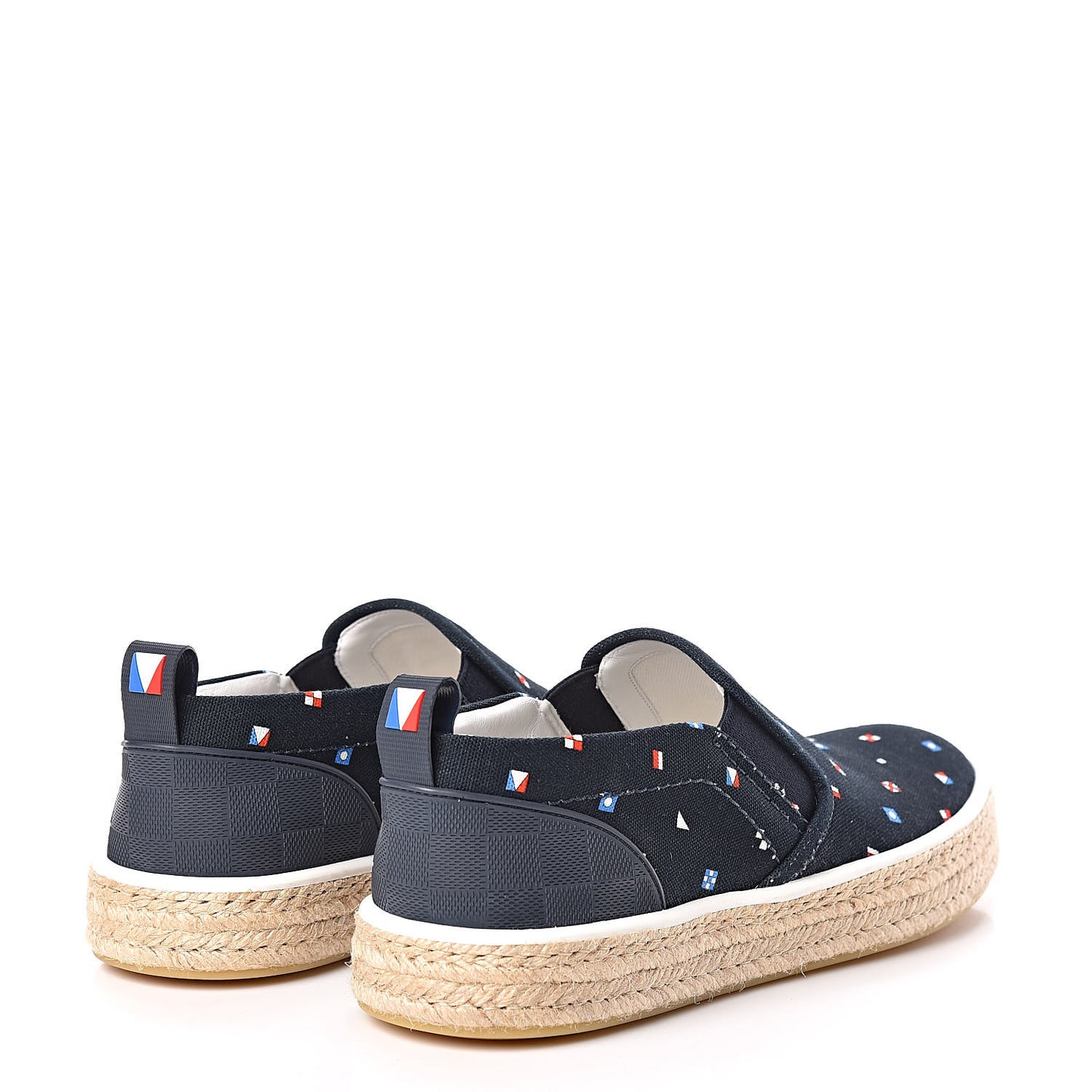 Canvas Damier America's Cup Slip On Sneakers 8 Navy