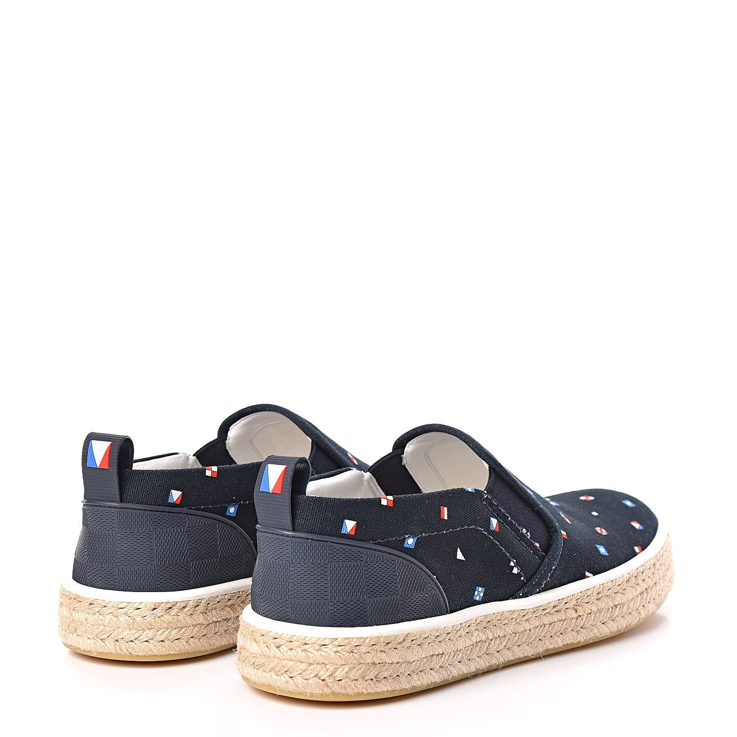 Louis Vuitton Canvas Damier America's Cup Slip On Sneakers 8 Navy 4 of 10