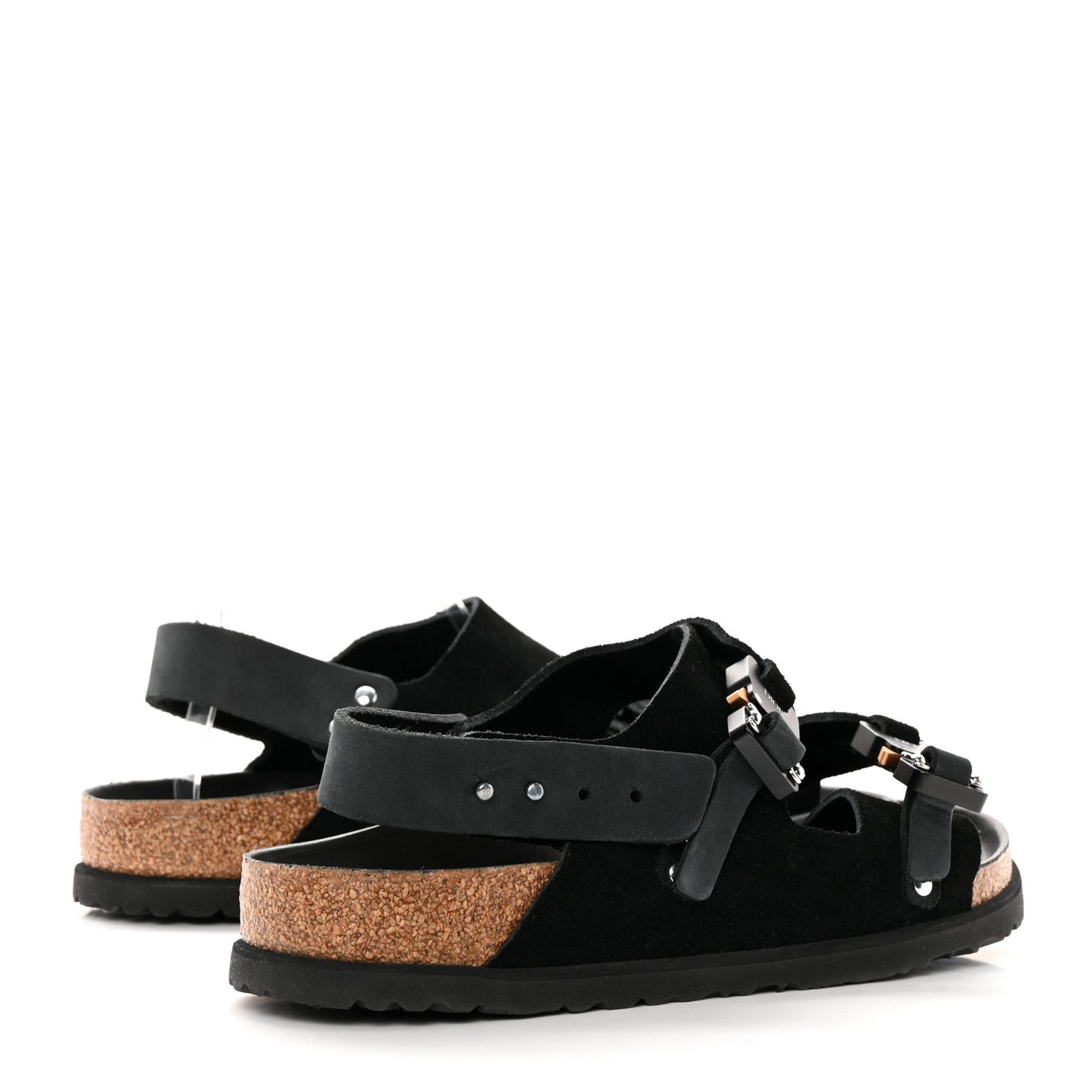 X BIRKENSTOCK Felted Wool Nubuck Calfskin Milano Sandal 41 Black