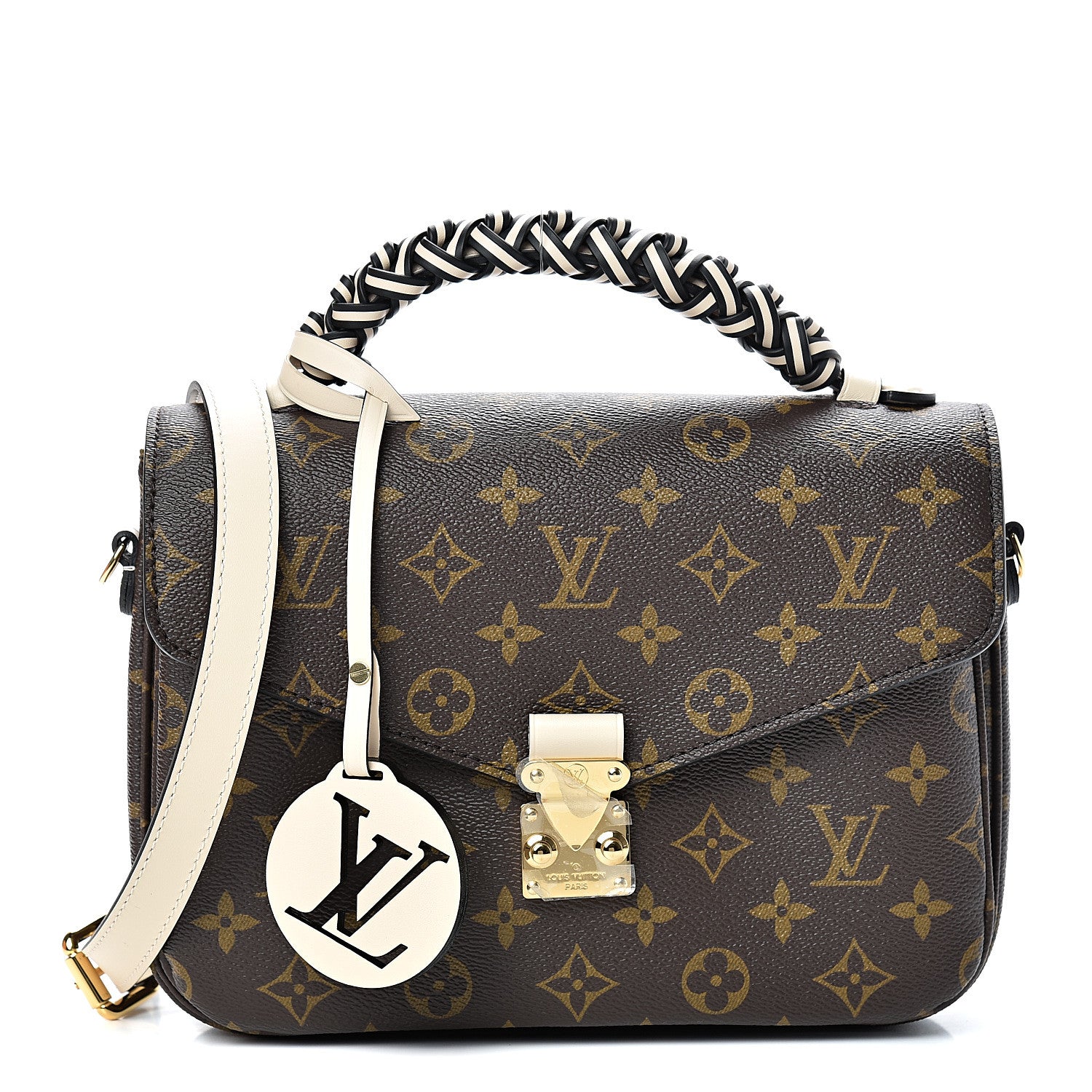 Louis Vuitton Monogram Braided Pochette Metis Creme Beige 1 of 10
