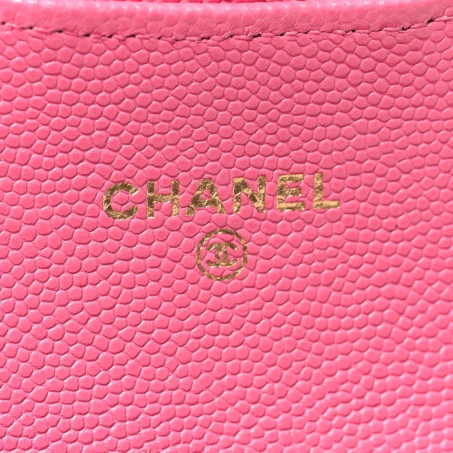 Caviar Quilted Flap Card Holder Wallet Pink