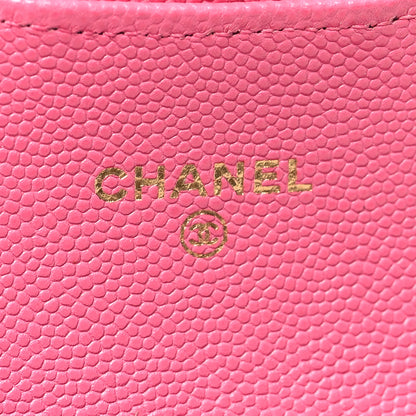 Chanel Caviar Quilted Flap Card Holder Wallet Pink 6 of 9