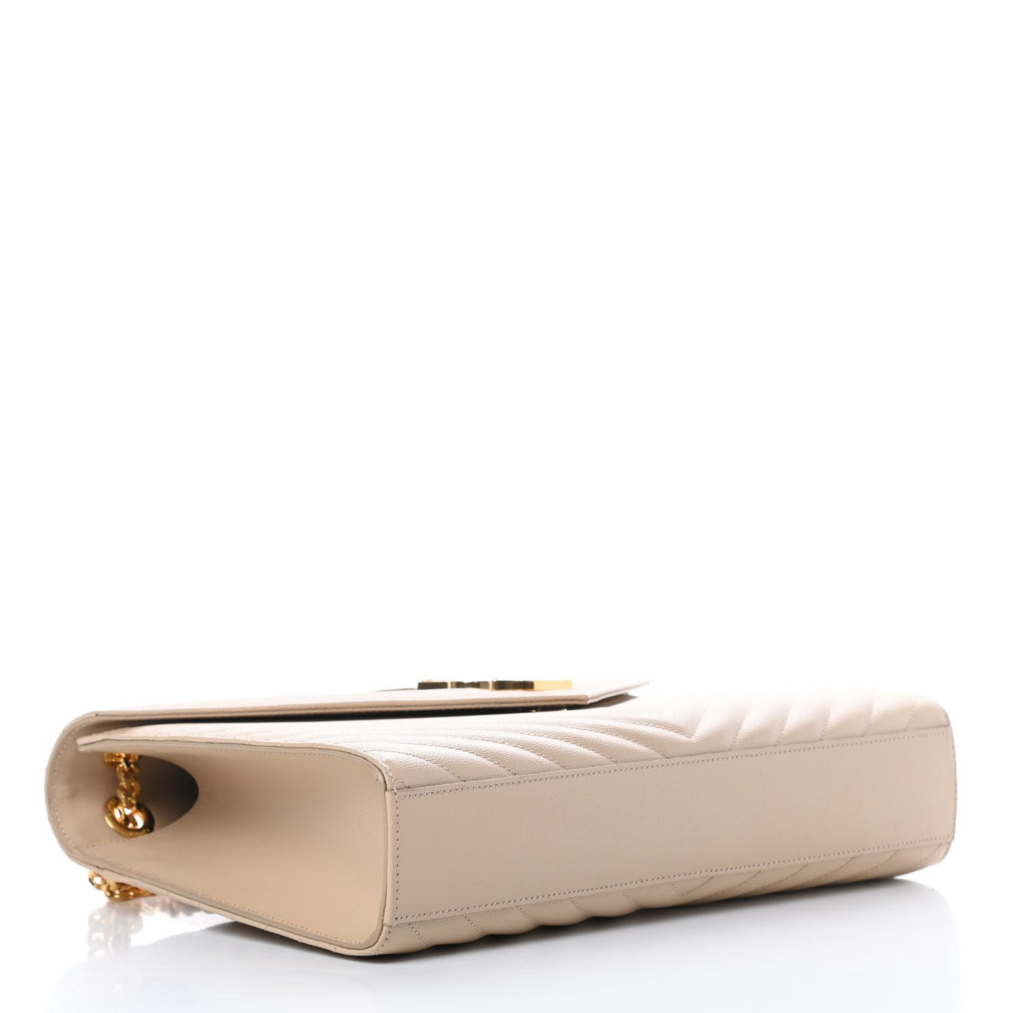 Grain De Poudre Matelasse Chevron Large Monogram Satchel Nude Powder