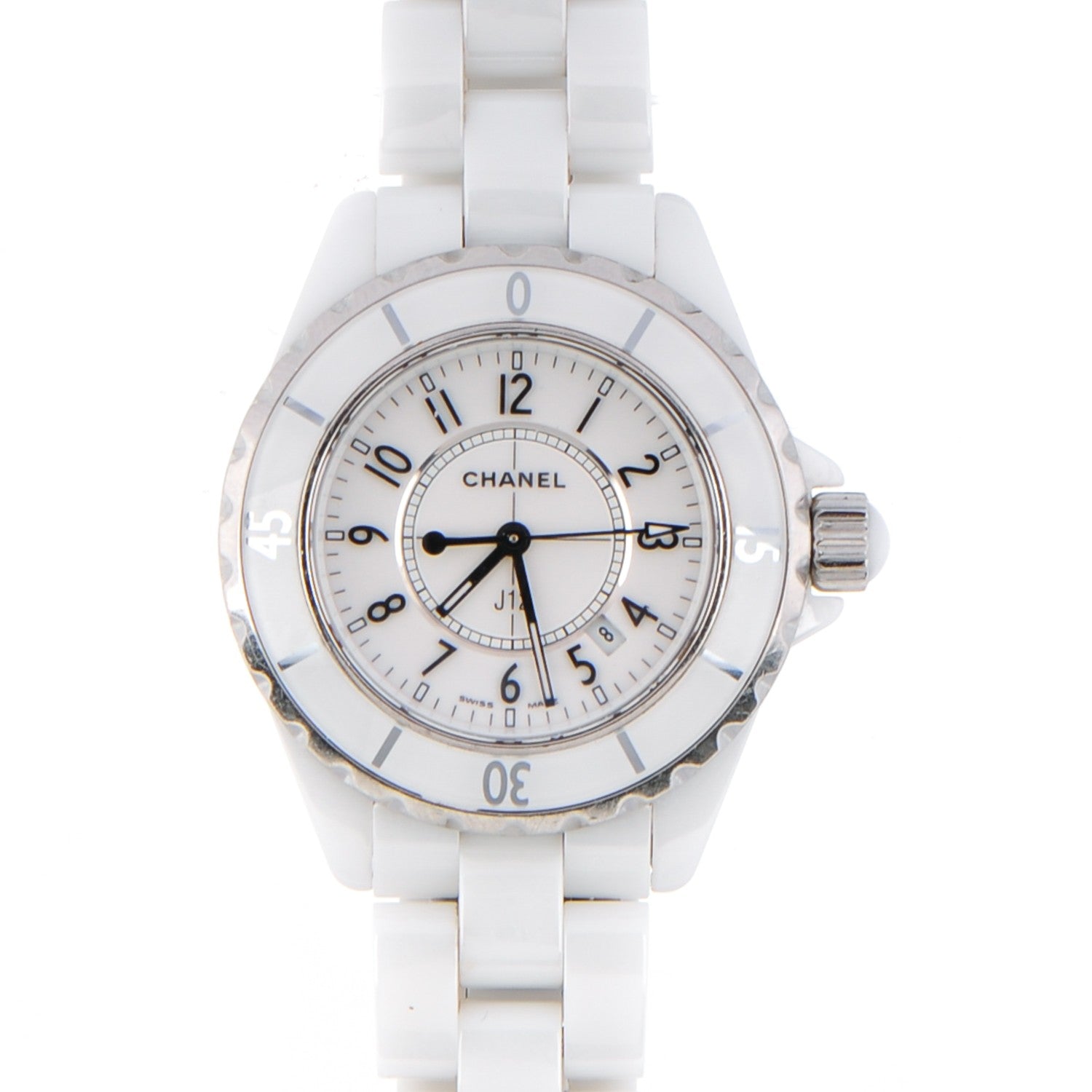 Chanel Stainless Steel Ceramic 33mm J12 Quartz Watch White 1 of 7
