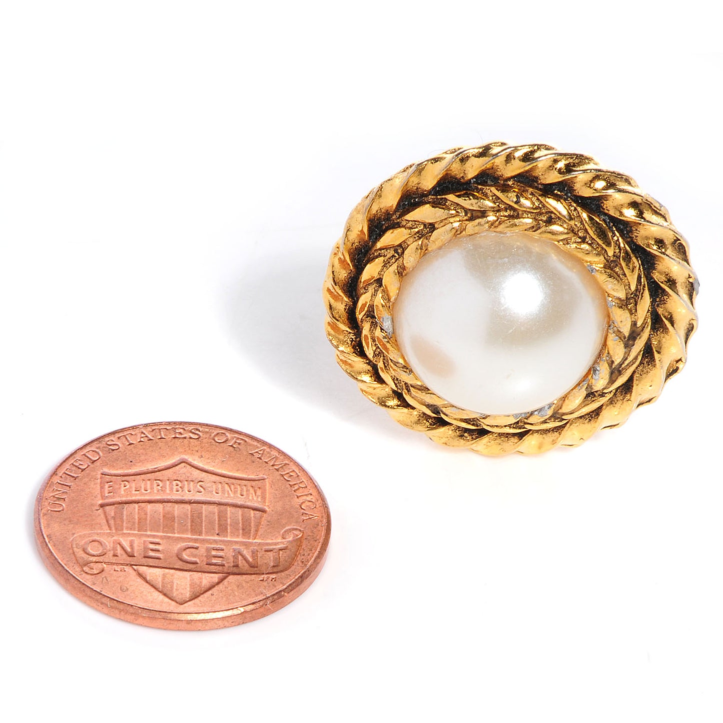 Pearl Clip On Earrings Gold