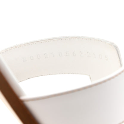 Hermes Box Calfskin Oran Sandals 37 White 6 of 8