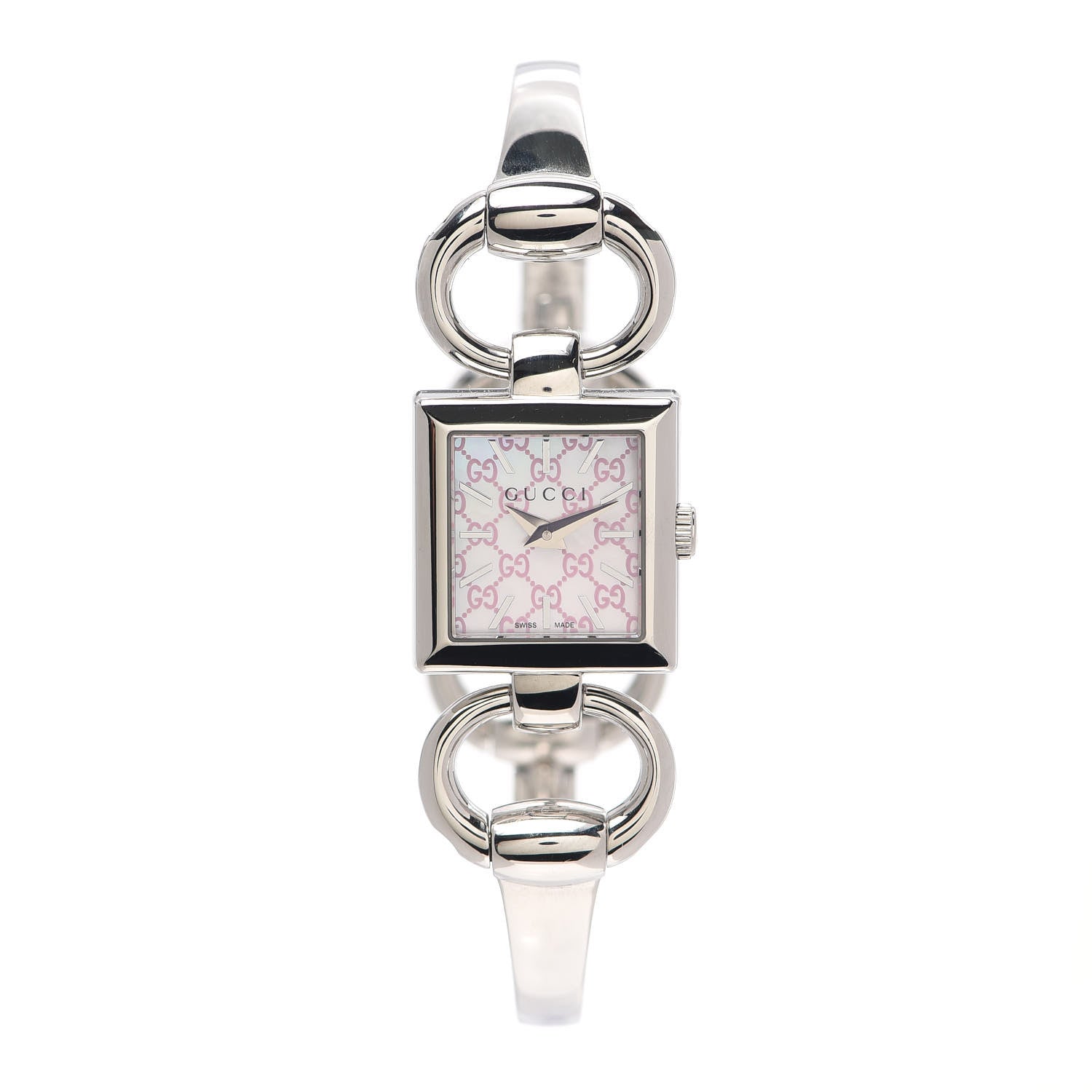 Gucci Stainless Steel Pink Mother of Pearl 19mm Tornabuoni Quartz Watch 1 of 6