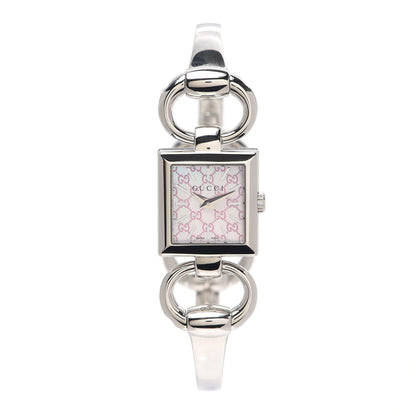 Gucci Stainless Steel Pink Mother of Pearl 19mm Tornabuoni Quartz Watch 1 of 6