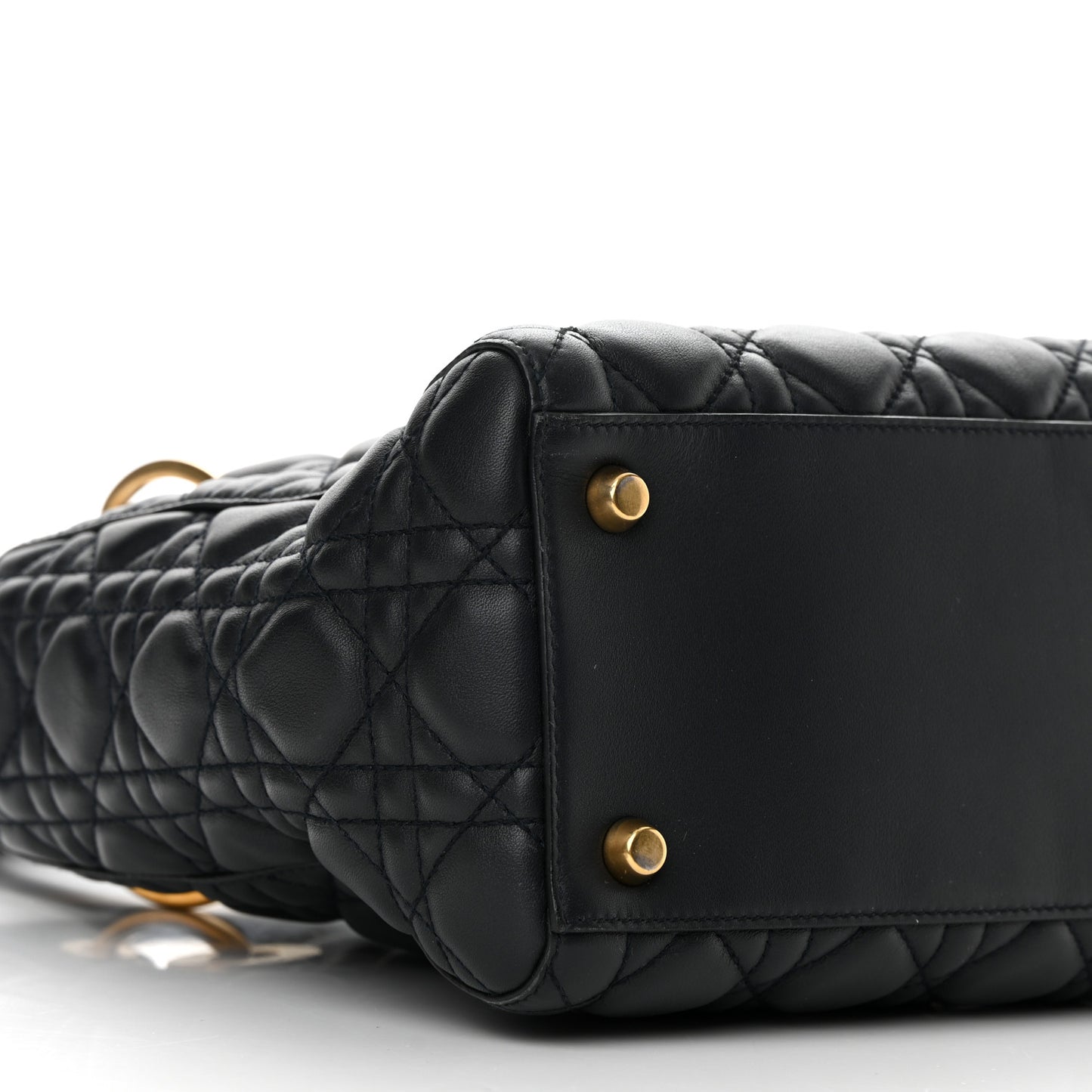 Lambskin Cannage Medium Lady Dior Navy Blue