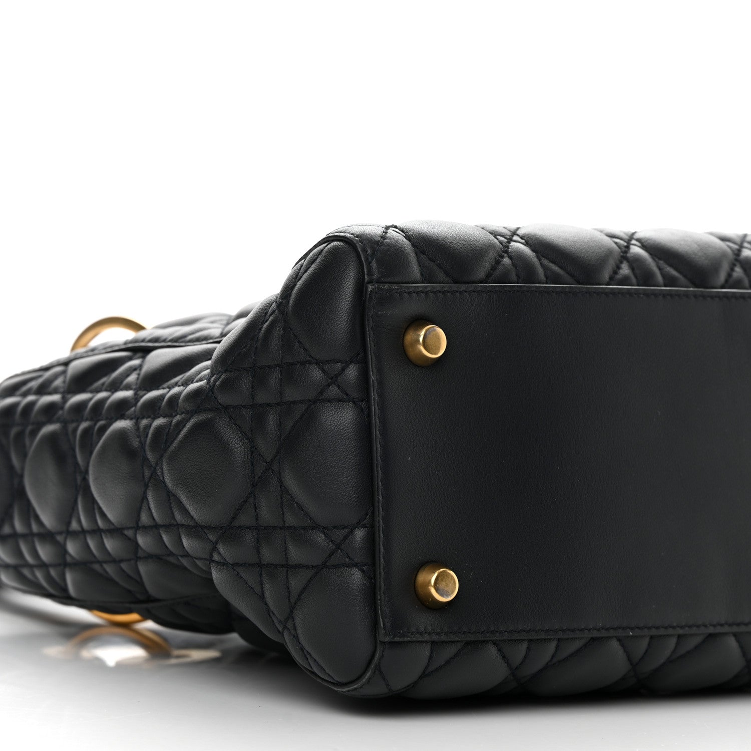 Christian Dior Lambskin Cannage Medium Lady Dior Navy Blue 9 of 12