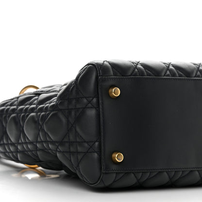 Christian Dior Lambskin Cannage Medium Lady Dior Navy Blue 9 of 12