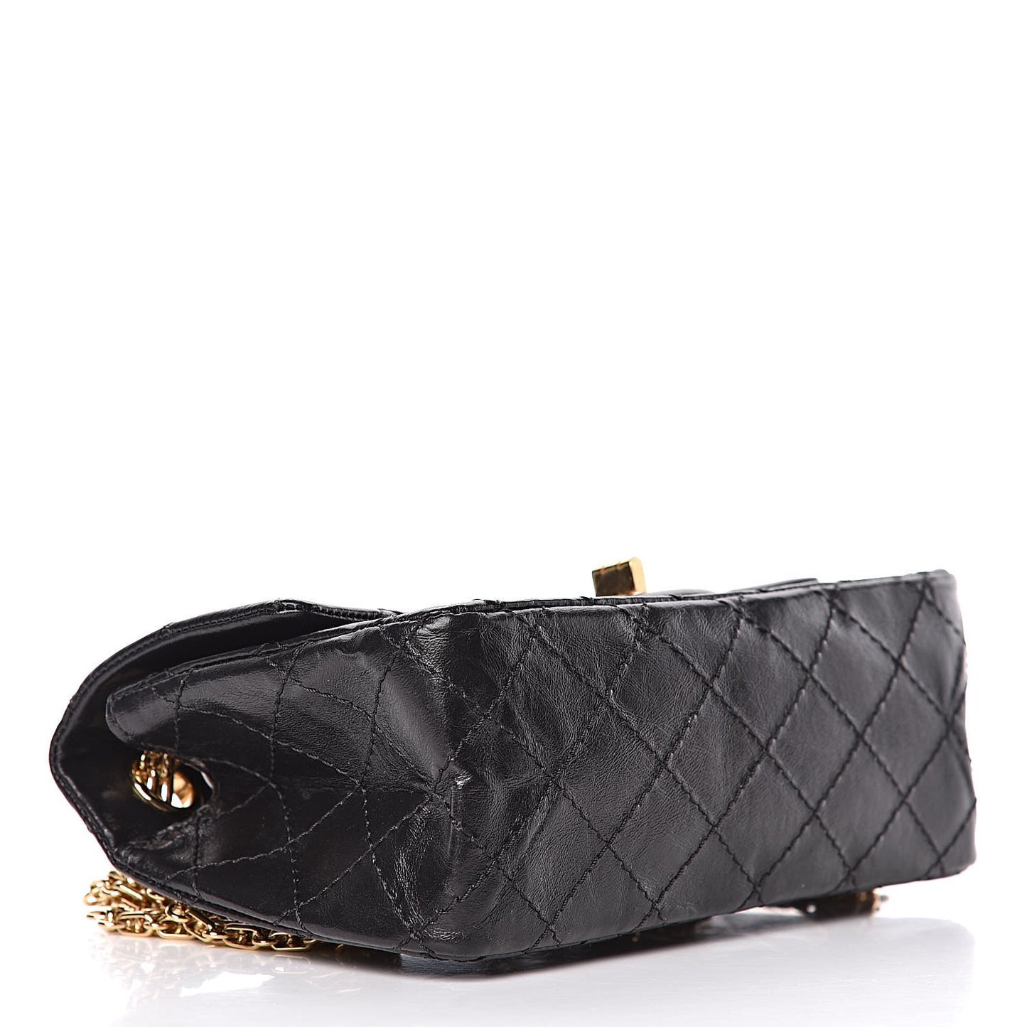 Aged Calfskin Quilted 2.55 Reissue Mini Flap Black