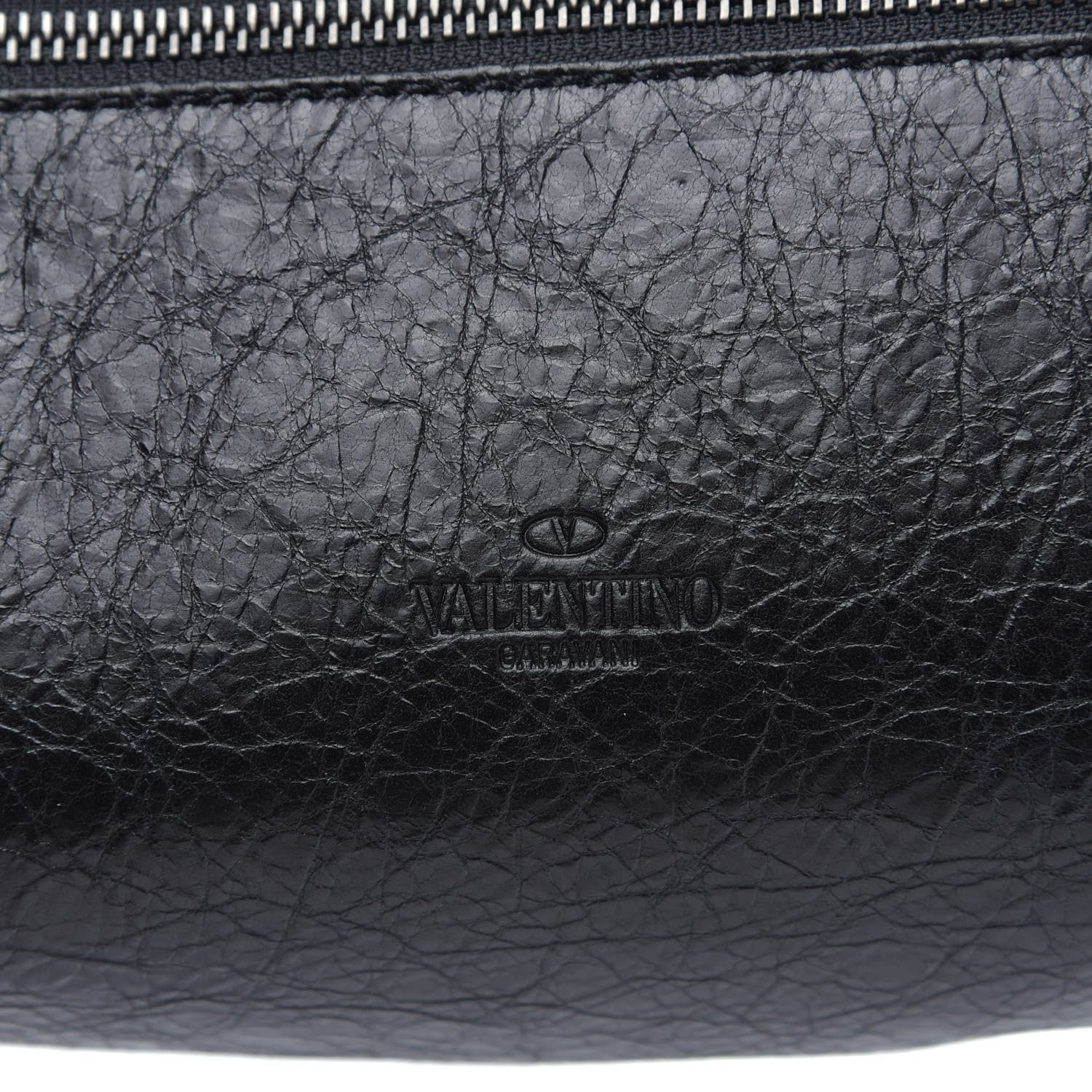 Valentino Garavani Craquele Nappa Rockstud Spike Belt Bag 85 Black 9 of 10