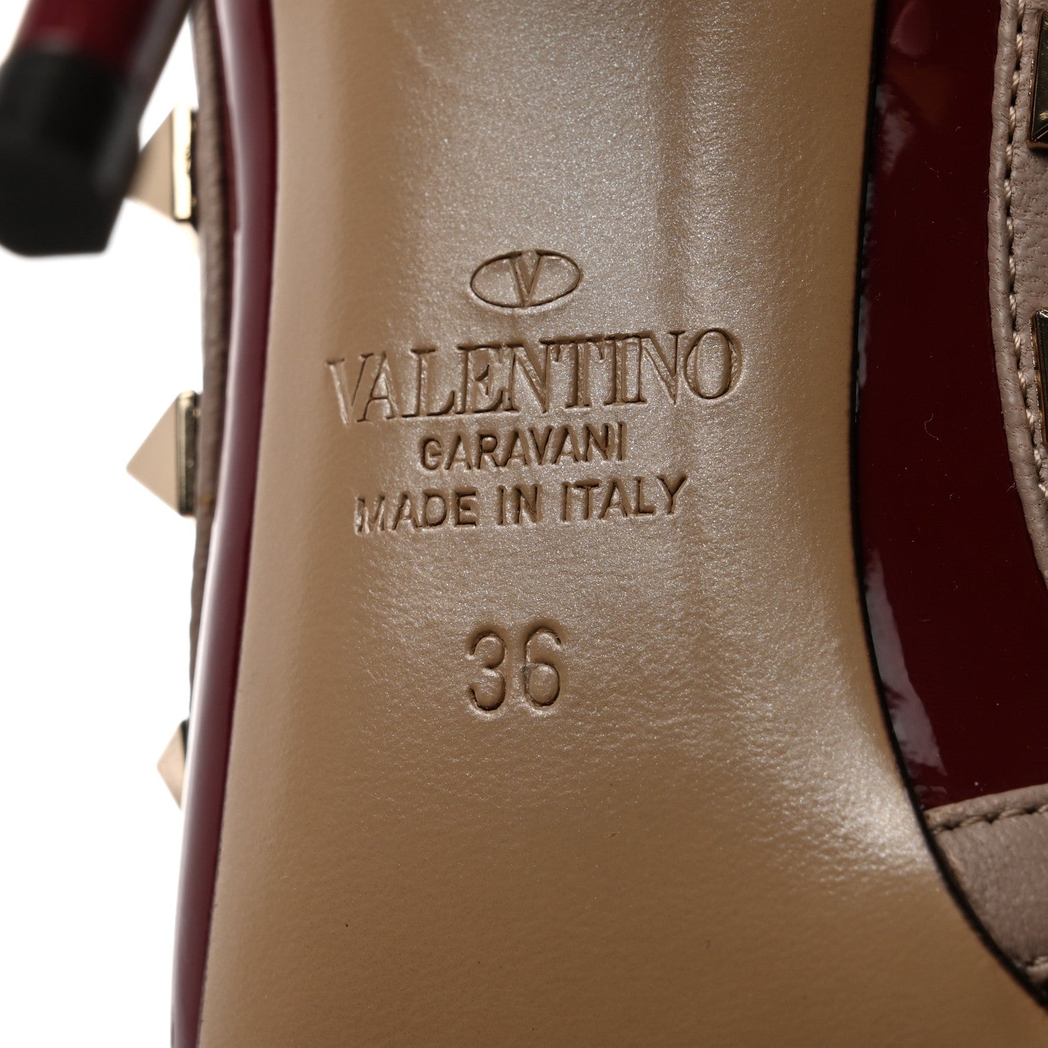 Valentino Garavani Patent Nappa Rockstud Ankle Strap 100mm Pumps 36 Rubin Poudre 8 of 9