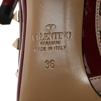 Valentino Garavani Patent Nappa Rockstud Ankle Strap 100mm Pumps 36 Rubin Poudre 8 of 9