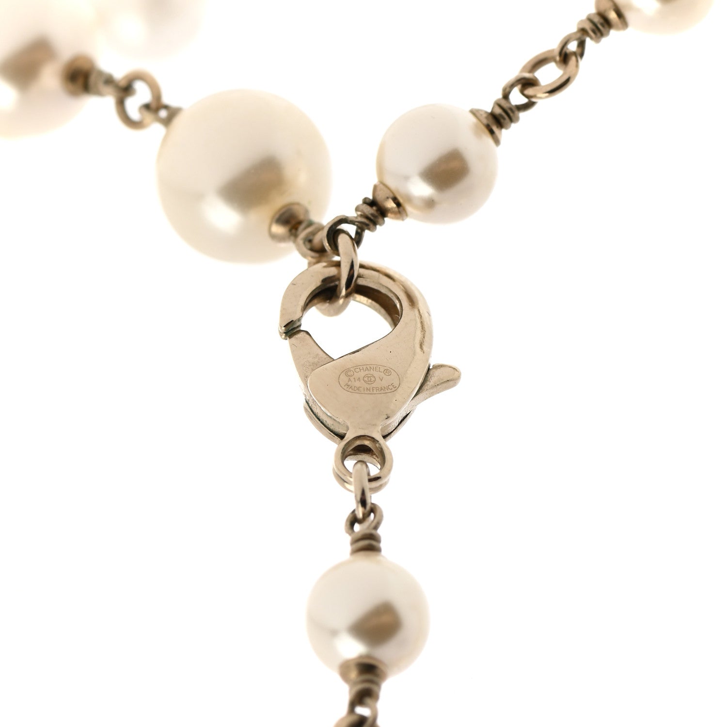 Chanel Graduated Pearl CC Long Necklace Gold 5 of 5