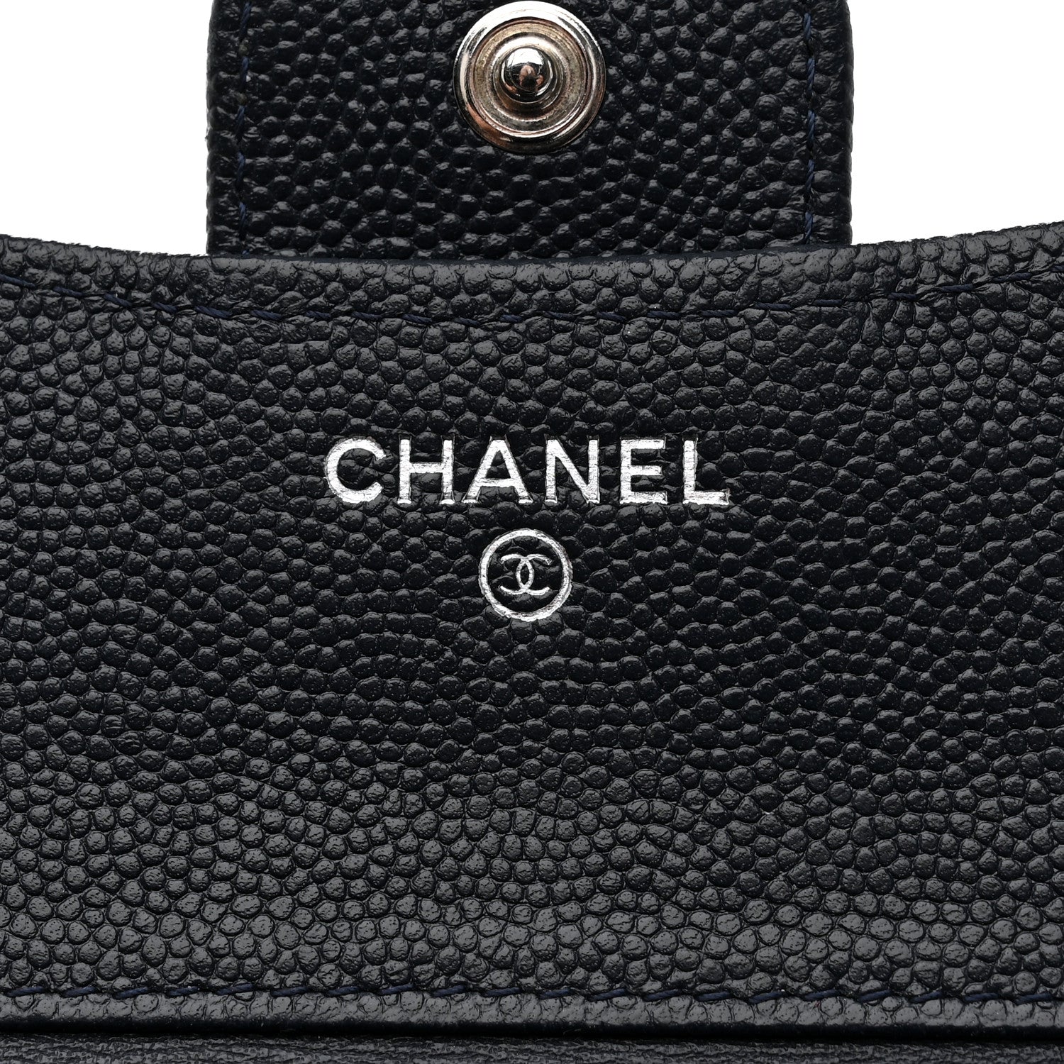 Chanel Caviar Quilted Compact Flap Wallet Navy 5 of 9