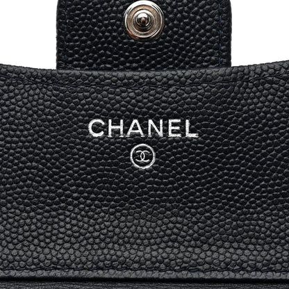 Chanel Caviar Quilted Compact Flap Wallet Navy 5 of 9