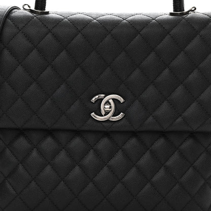Chanel Caviar Liazard Quilted Large Coco Handle Flap Black 8 of 10