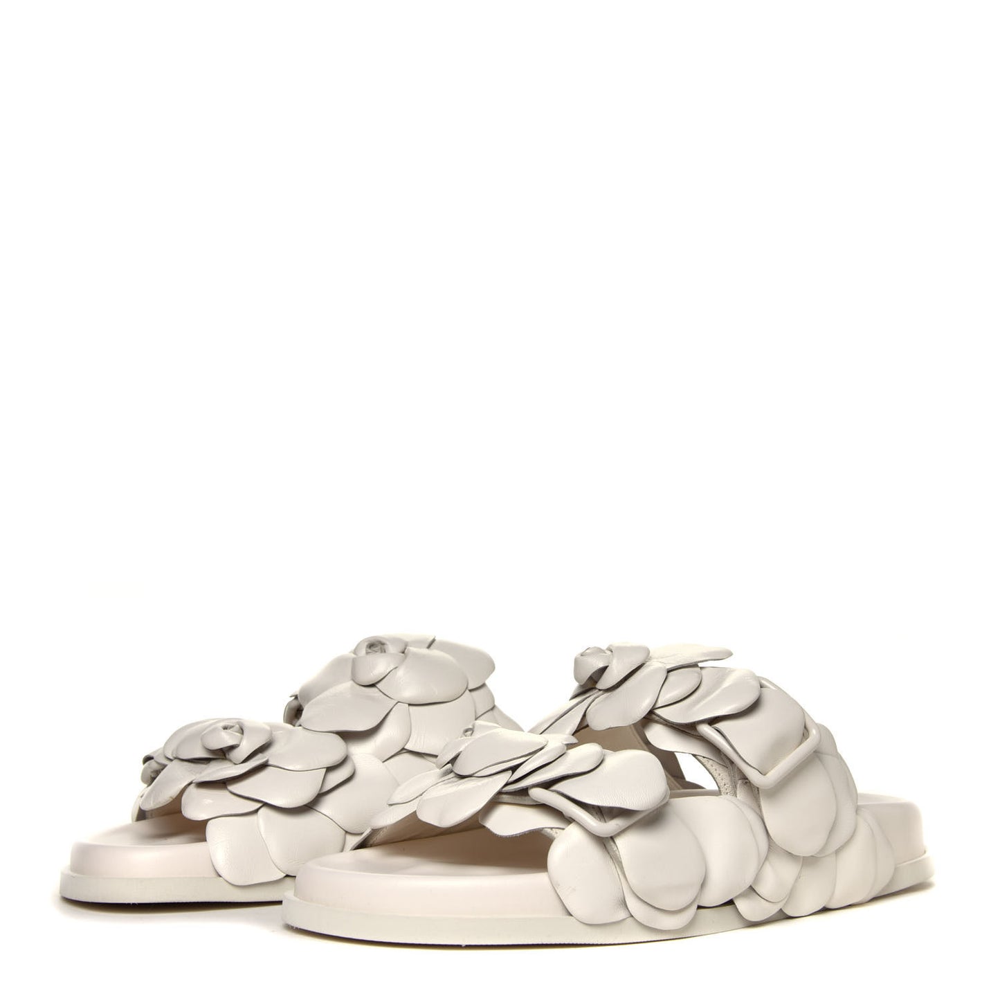 Kidskin Atelier 03 Rose Edition Double Buckle Slide Sandals 37 Avorio