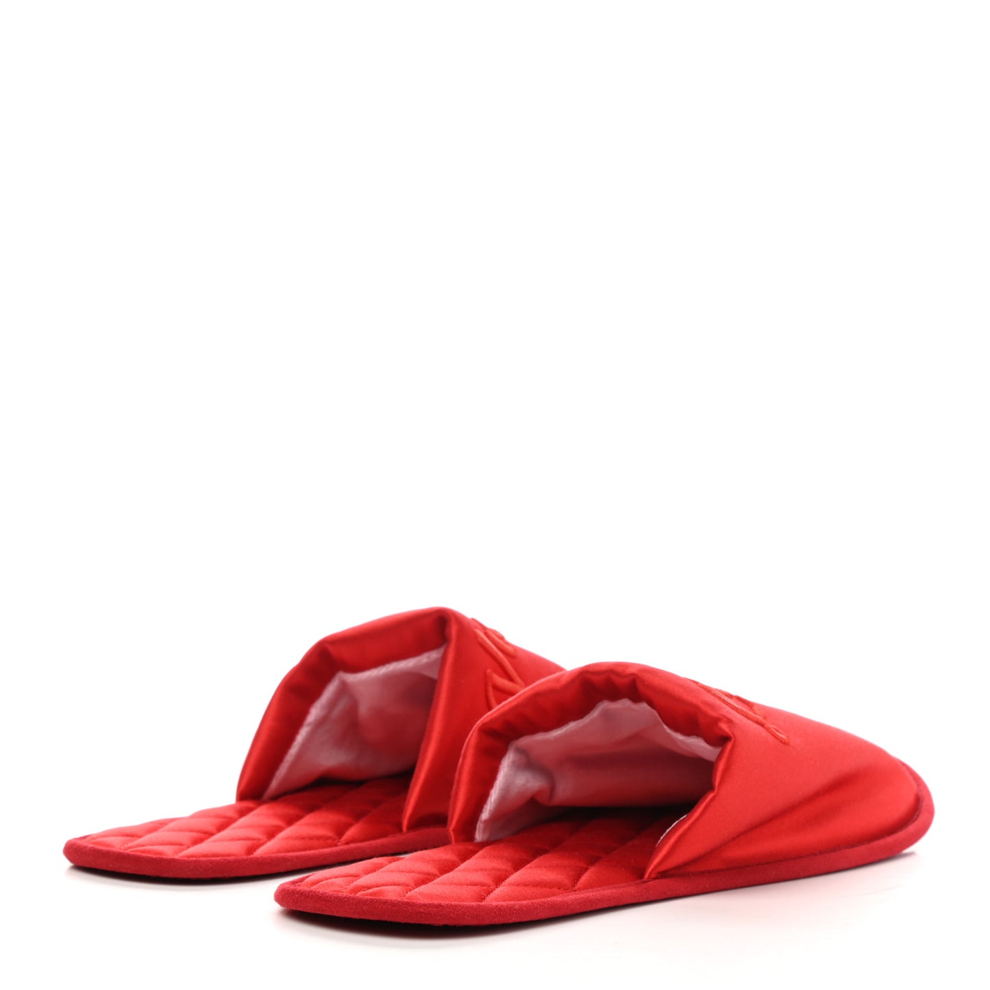 Satin LV Suite Flat Mule 38-39 Red