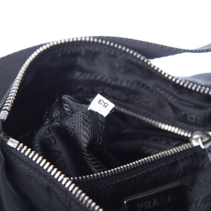 Prada Tessuto Nylon Soft Calfskin Shoulder Bag Black 7 of 14
