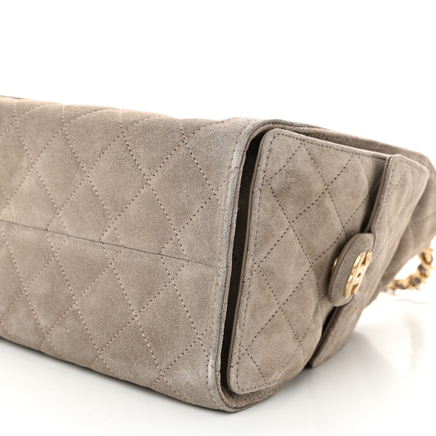Suede Quilted Small Chanel 25 Handbag Dark Grey