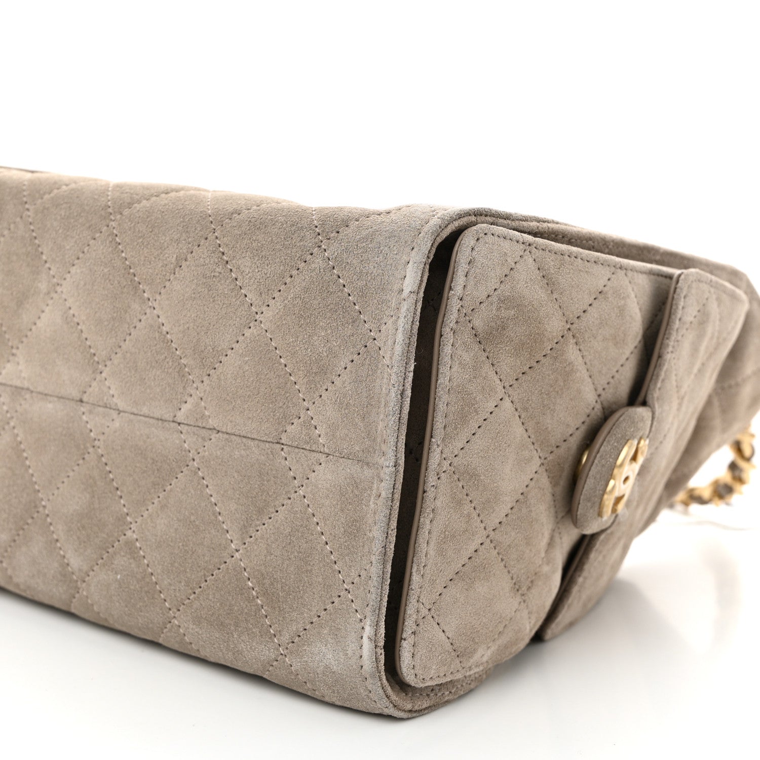 Chanel Suede Quilted Small Chanel 25 Handbag Dark Grey 10 of 11