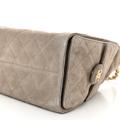 Chanel Suede Quilted Small Chanel 25 Handbag Dark Grey 10 of 11