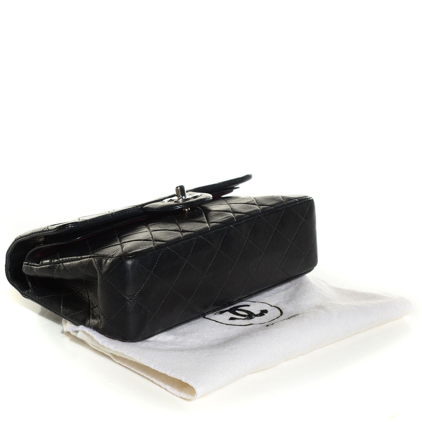 Lambskin Quilted Small Double Flap Black