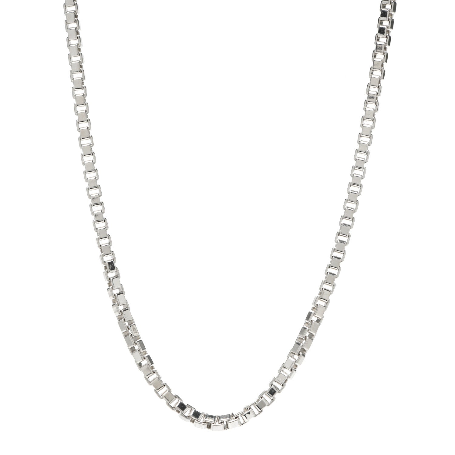 Tiffany Sterling Silver 4mm Venetian Link Necklace 1 of 5