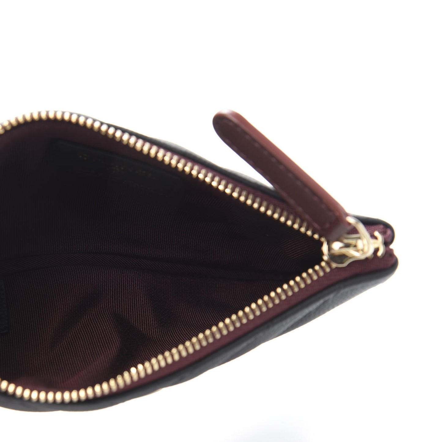 Caviar Chevron Quilted Small Cosmetic Case Black