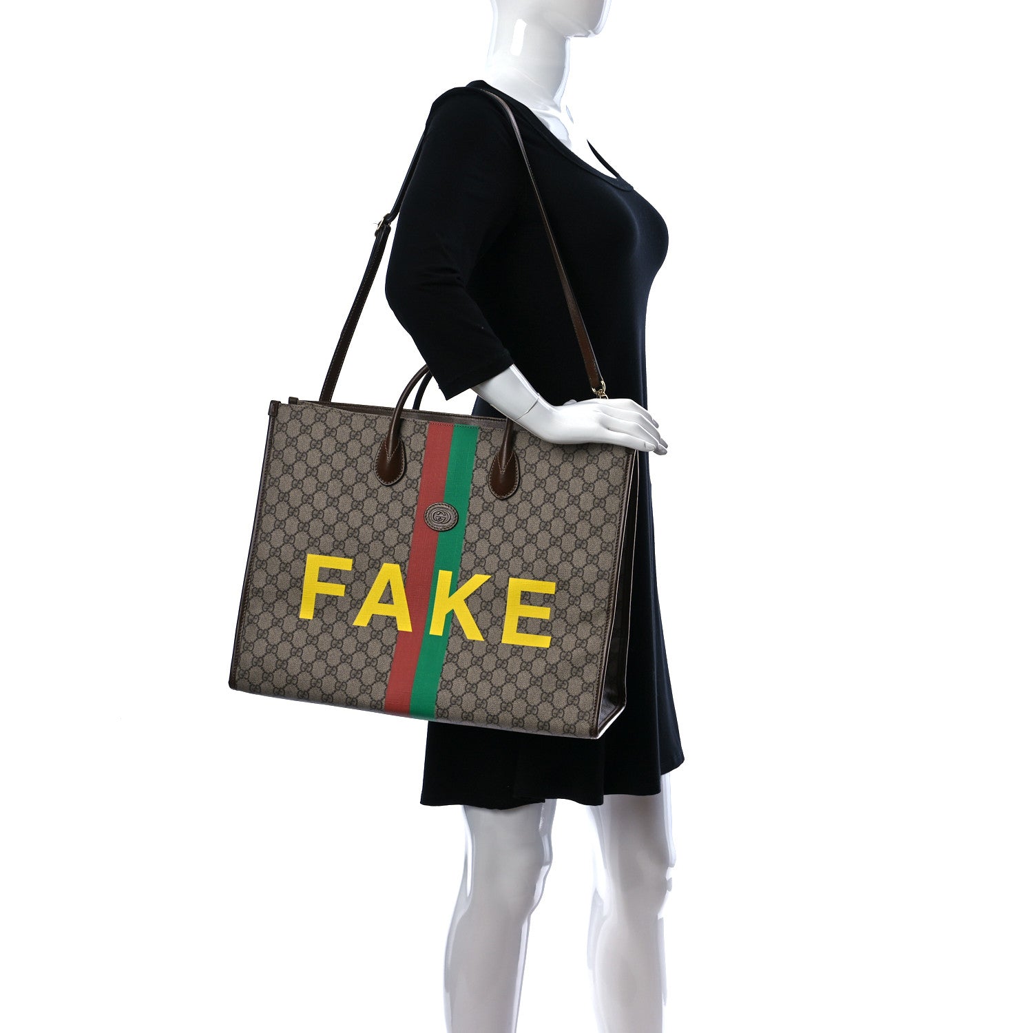 Gucci GG Supreme Monogram Fake/Not Large Retro Interlocking G Tote Bag Beige Brown Sugar 2 of 11