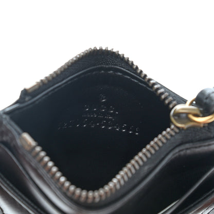 Gucci Calfskin Matelasse Chevron GG Marmont Key Case Card Holder Black 6 of 8