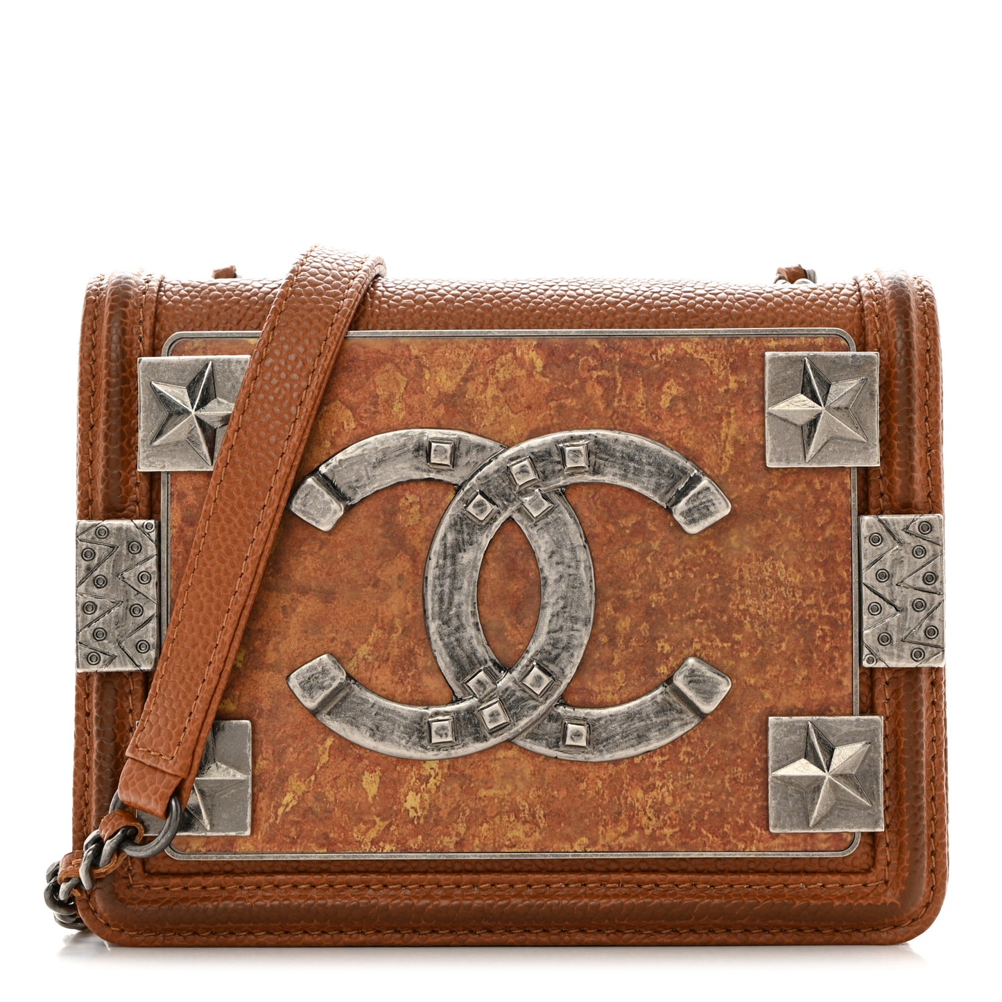 Caviar Mini Dallas Boy Brick Flap Brown