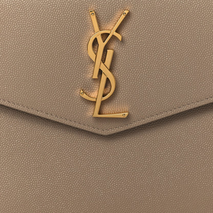 Saint Laurent Grain De Poudre Uptown Pouch Dark Beige 7 of 7