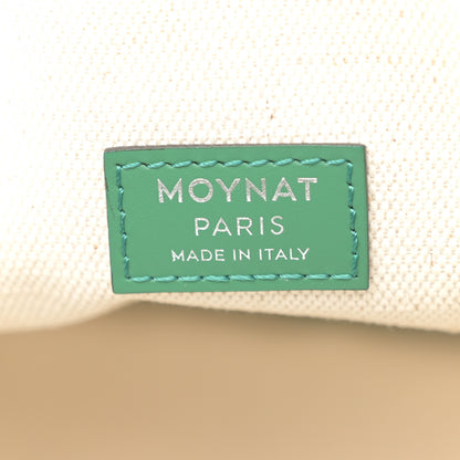 Moynat Grained Calfskin Canvas 1920 Oh! Tote Ruban PM Green Silver 6 of 10