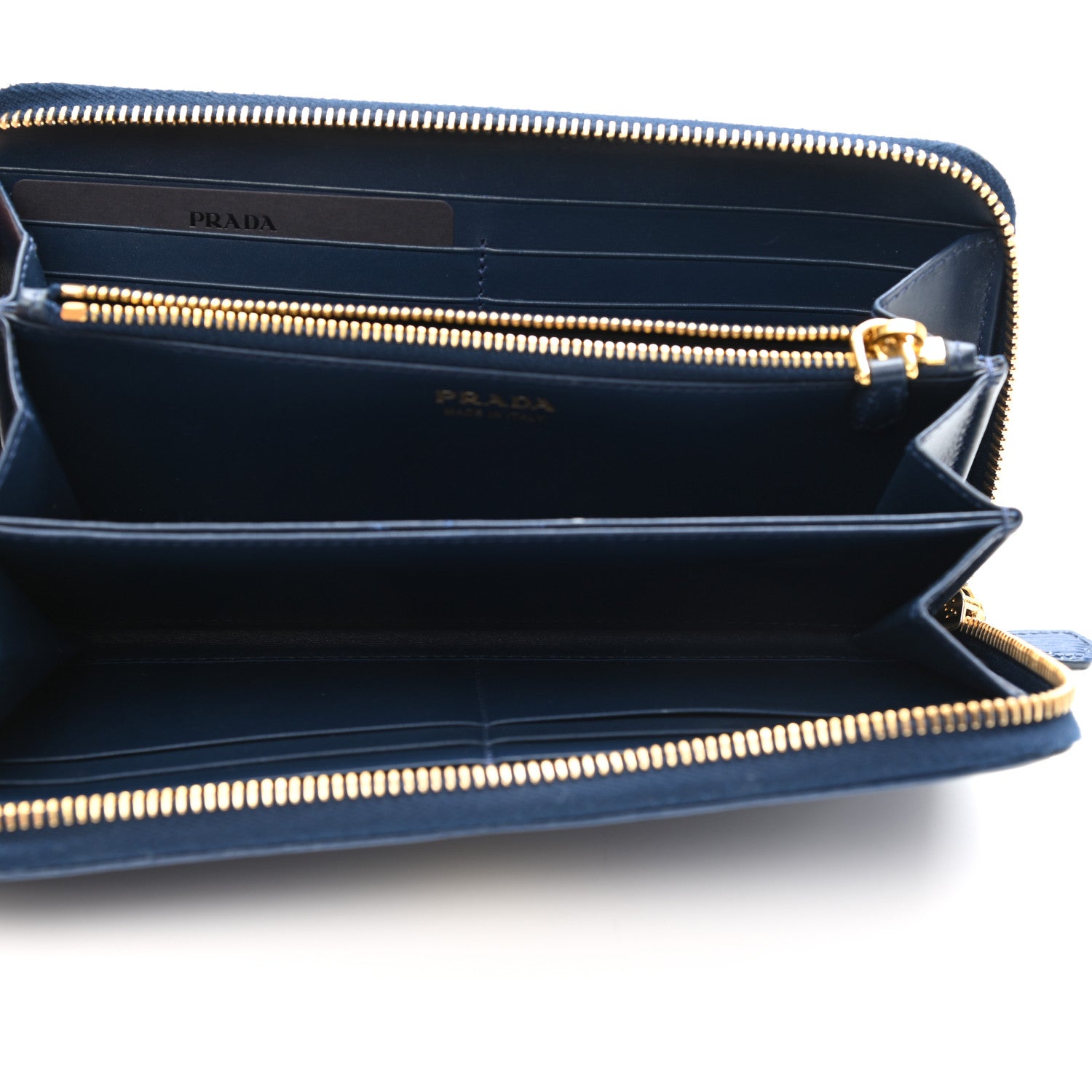 Prada Vitello Move Zip Around Wallet Bluette 5 of 10