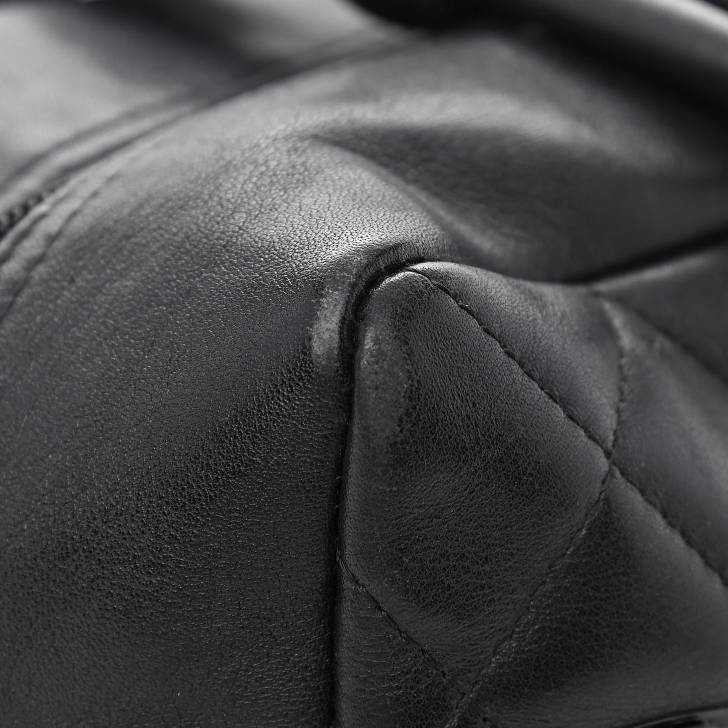 Calfskin Quilted Large Cambon Bowler Black