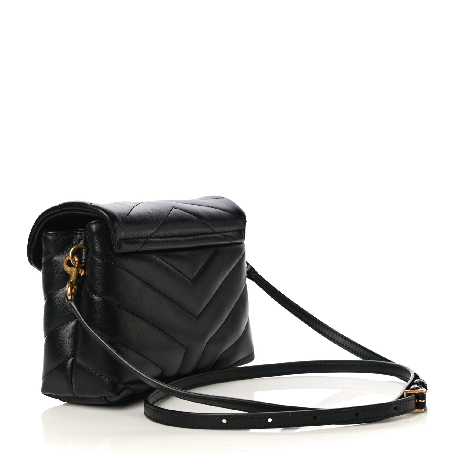 Saint Laurent Calfskin Y Quilted Monogram Toy Loulou Crossbody Bag Black 3 of 11