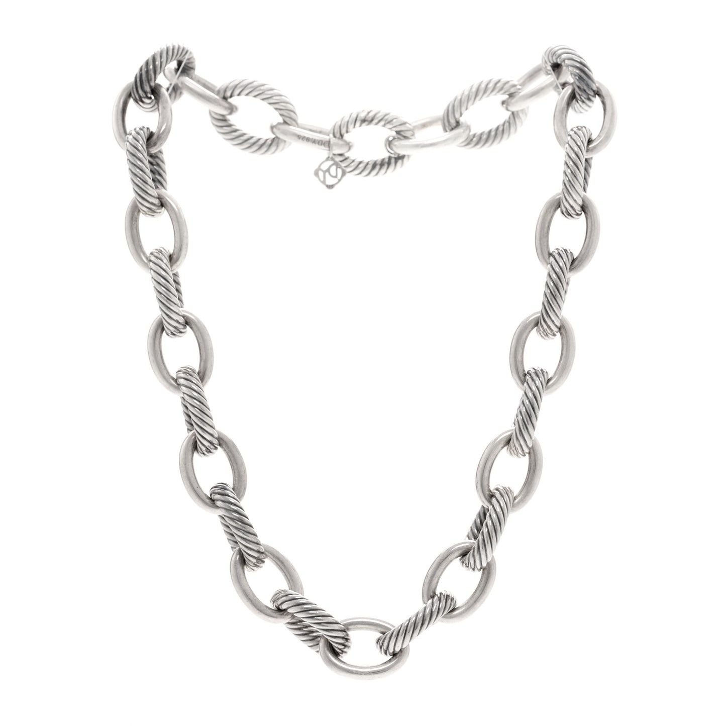 Sterling Silver 17mm Large Oval Link Necklace