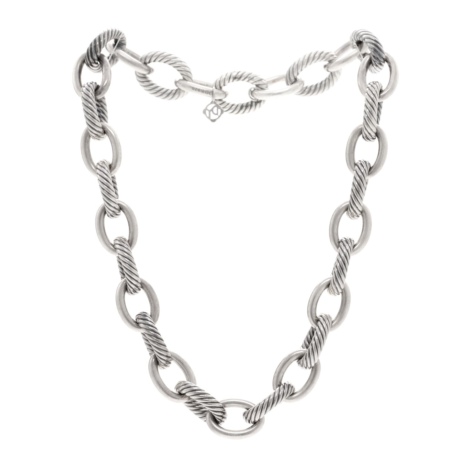 David Yurman Sterling Silver 17mm Large Oval Link Necklace 3 of 4