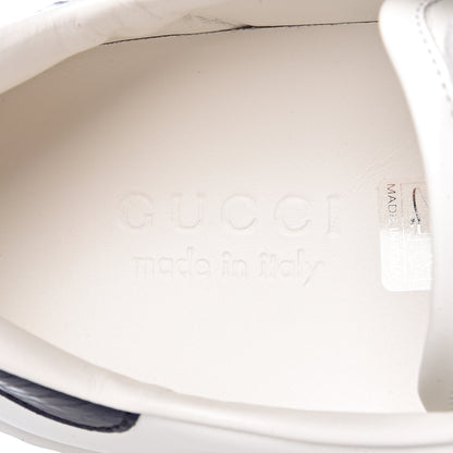 Gucci Calfskin Ayers Web Blind for Love Embroidered Mens Ace Sneakers 8 White 6 of 12